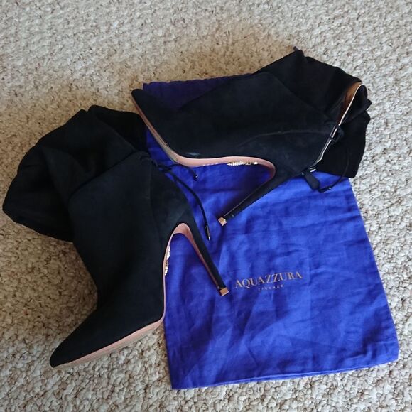 Aquazzura All I Need Over the Knee Stiletto black Boots size 36 - Picture 5 of 16